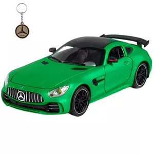 ماکت ماشین ناب سل مدل مرسدس  بنز چه ژی دودزا فلزی اسپرت چراغدار موزیکال  MERCDES BENZ AMG GTR NAAB001 به همراه جاسوییچی 