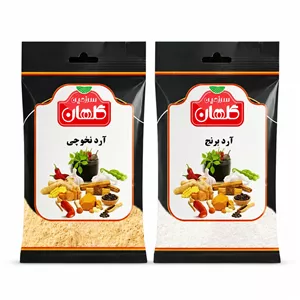 آرد نخودچی سرزمین گلهان - 80 گرم به همراه آرد برنج سرزمین گلهان -  100 گرم