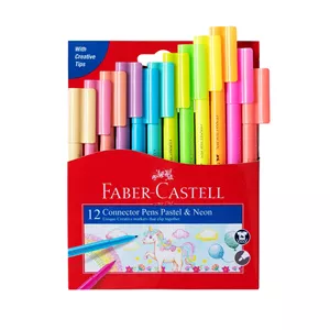 ماژیک رنگ آمیزی فابر کاستل مدل  Connector Pastel بسته 12 عددی