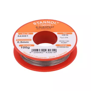 سیم لحیم استانول مدل Sn63Pb37 وزن 100 گرم