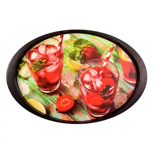 سینی بدون دسته مهروز مدل 2006 طرح توت فرنگی سایز 33×49 سانتی متر