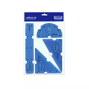 ست خط کش آریا کد 8038 بسته 4 عددی