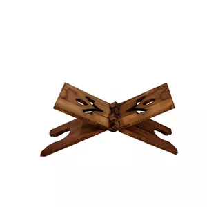 رحل قرآن چوبی قهوای طرح لاله کوچک کد 104046