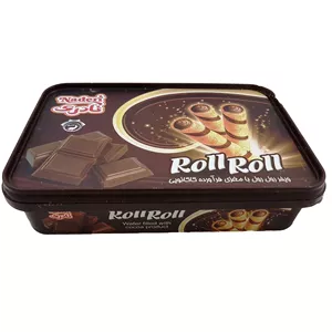ویفر رول بامغزی کرم کاکائویی نادری مقدار 250 گرم 