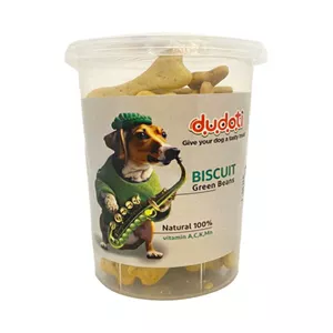 تشویقی سگ دودوتی مدل Biscuit Green Beans با طعم لوبیا سبز وزن 150 گرم