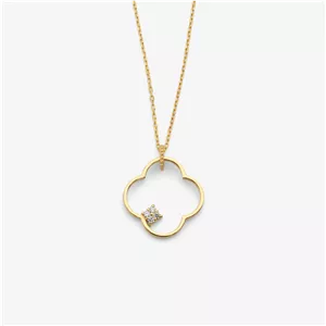 گردنبند طلا 18 عیار زنانه با زنجیر حلقه‌ای (فلامینگو) گلدم مدل pe153001 