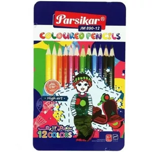 مداد رنگی 12 رنگ پارسیکار مدل فلزی کد 89012