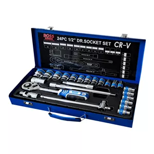 آچار بکس و سری آچار باس مدل CR_V24 مجموعه 24 عددی