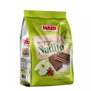 ویفر نادیتو شکلاتی با کرم سیب و دارچین نادی - 250 گرم