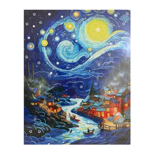 بازی آموزشی مدل نقاشی الماسی طرح شب پر ستاره ونگوک کد 990