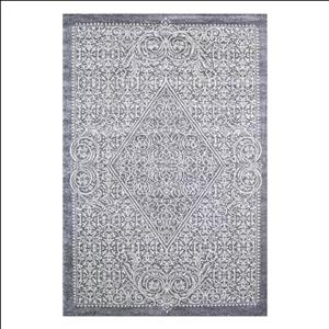 فرش ماشینی 320 شانه فرش سهند زمینه خاکستری حاشیه نقره ای مدل SO10.0A