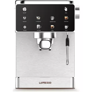 اسپرسوساز نیمه صنعتی لپرسو مدل Macchina di Lusso LPCFFMDL0011SL، 20 بار فشار بخار، صفحه نمایش دیجیتالی و تنظیم میزان بخاردهی