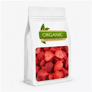 توت فرنگی پفکی خشک فریزدرایر ارگانیک - 500 گرم