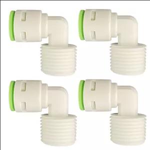 اتصال زانویی رزوه به فیتینگ تکومن مدل 3/8 به 10 مجموعه 4 عددی