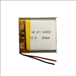 باتری لیتیومی کد 603030 ظرفیت 800 میلی آمپر ساعت