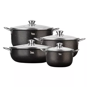 سرویس قابلمه و تابه گرانیت ۸ پارچه تیارا مدل Aliman