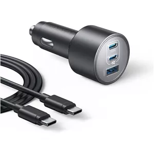 شارژر فندکی 100 وات 3 پورت انکر مدل B2737 به همراه کابل USB-C به USB-C