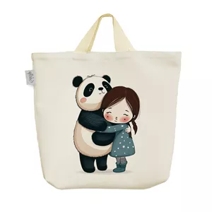 ساک خرید خندالو مدل دختر و پاندا کیوت کد H507