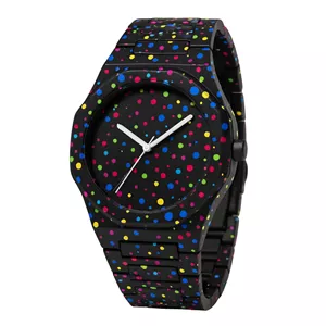 ساعت مچی عقربه‌ای  مدل اسپرت لوکس بند سبک کربنی قفل مخفی کد L2