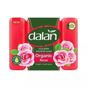 صابون شستشو بدن و صورت دالان مدل گل رز مناسب برای انواع پوست وزن 150 گرم بسته 4 عددی