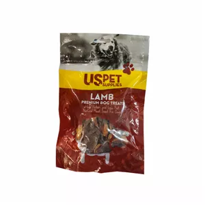 تشویقی سگ یو اس پت مدل گوش خرگوشی طعم گوشت بره وزن 100 گرم