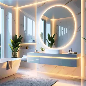 آینه سرویس بهداشتی آزالیا مدل بک لایت نوردار گرد80 سایز 80 سانتی متر