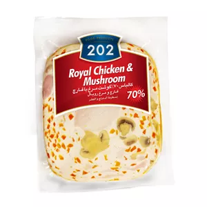 کالباس قارچ و مرغ رویال 70 درصد 202 - 300 گرم