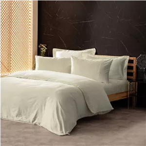 سرویس روتختی کاتن باکس مدل Silky ekru دو نفره 6 تکه
