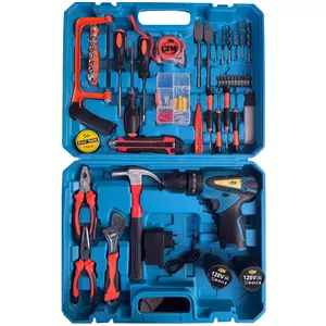 مجموعه 199 عددی دریل پیچ گوشتی چکشی شارژی 10 میلی متری 128 ولت جاب مدل JB-128 GRE