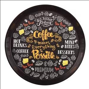 سینی بدون دسته مهروز مدل 6004  طرح Tea time سایز 40*40 سانتیمتر