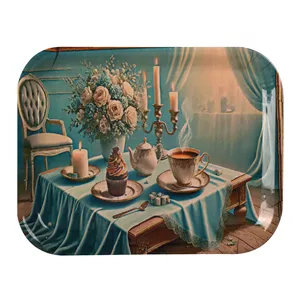 سینی بدون دسته مهروز مدل 7771 کلاسیک سایز 25*33 سانتی متر