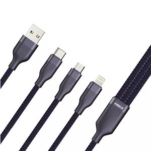 کابل تبدیل USB به لایتنینگ / USB-C / MICRO USB هیسکا مدل LX-32 طول 1.2 متر