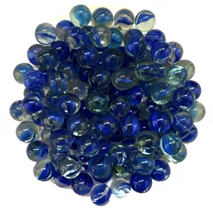 تیله شیشه ای گلدونه مدل سه پر آبی بسته 100 عددی