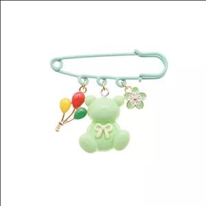 سنجاق سینه دخترانه دلنار گالری مدل تدی و پاپیون