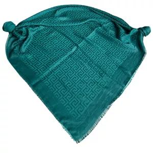 روسری زنانه مدل نخی ژاکارد براق چهارخانه اداری رسمی دور ریش چهار فصل قواره بزرگ ۱۴۰ کد ۲