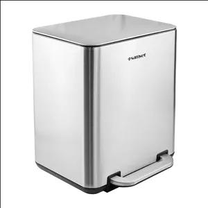 سطل زباله پدالی سام ست مدل چهارگوش استیل گنجایش 20 لیتر