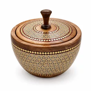 قندان خاتم کاری چوبی آقاجانی کد 1697