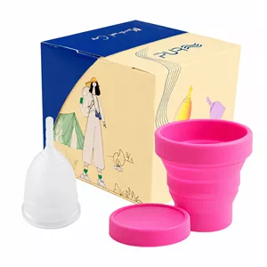کاپ قاعدگی پیور مدل ساقه ای سایز 1 به همراه لیوان نگهدارنده 