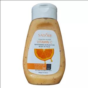 ژل اسکراب صورت و بدن سادور مدل VITAMIN C مناسب برای انواع پوست وزن 300 گرم