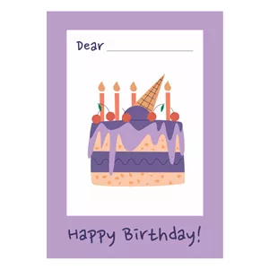 کارت پستال مدل کیک تولد کد 12