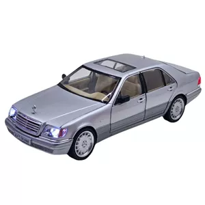 ماکت ماشین ناب سل مدل بنز سوپر سالن فلزی چراغدار موزیکال کد Mercedes-Benz s320 metal lighted musical metal car 