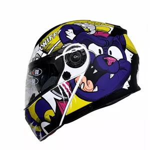 کلاه کاسکت فک متحرک راپیدو مدل MATT WHITE PURPLE