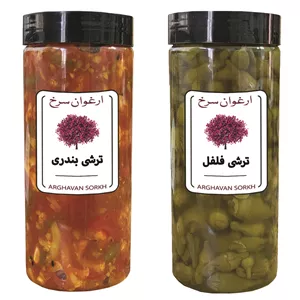 ترشی بندری و ترشی فلفل ارغوان سرخ - 1500 گرم