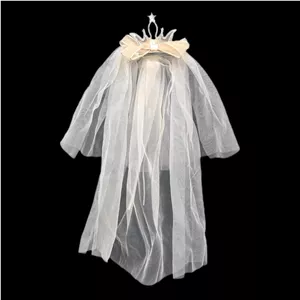 گیره مو دخترانه مدل تور دولایه تاج دار 