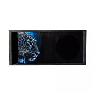 باکس ساب ووفر خودرو طرح استیکر پلنگ مدل 80L مناسب برای ساب 12 اینچ 