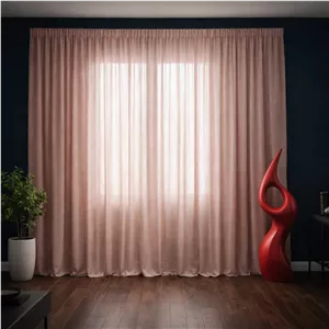 پرده تیکو دکو مدل دوخت ساده حریرکتان ژاکارت طرح محو مدل بدون نیاز به آستر سایز 280 × 600 سانتی‌متر