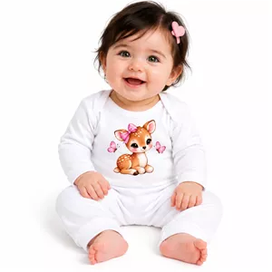 ست بادی آستین بلند و شلوار راحتی نوزادی نیل کوک مدل DEER