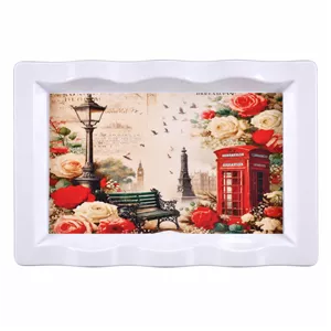 سینی بدون دسته مهروز مدل V-797 لندن سایز 20×35 سانتی متر