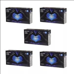 دستکش نیتریل غیر پودری تی تی گلاو مدل TT5m سایز متوسط (M) بسته 5 عددی