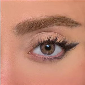 لنز چشم رز مدل ALIS رنگ قهوه ای عسلی رگه ای با دور ظریف